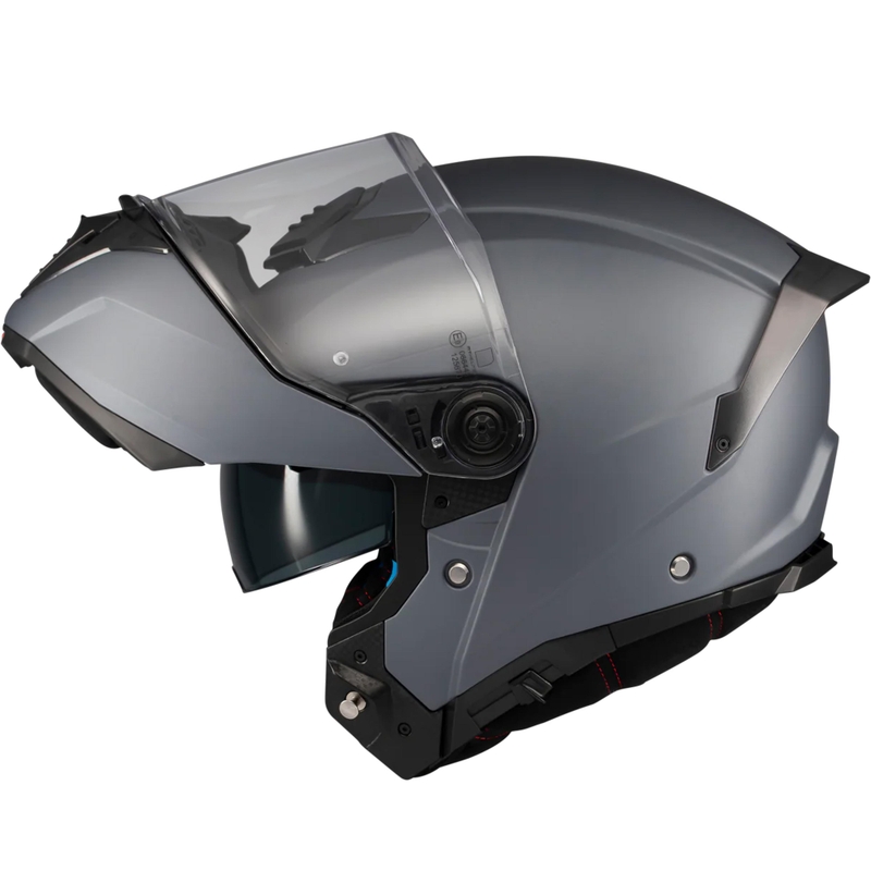 Мото каска MT Atom 2 SV Pure A2, матово сива, с отваряща се врата