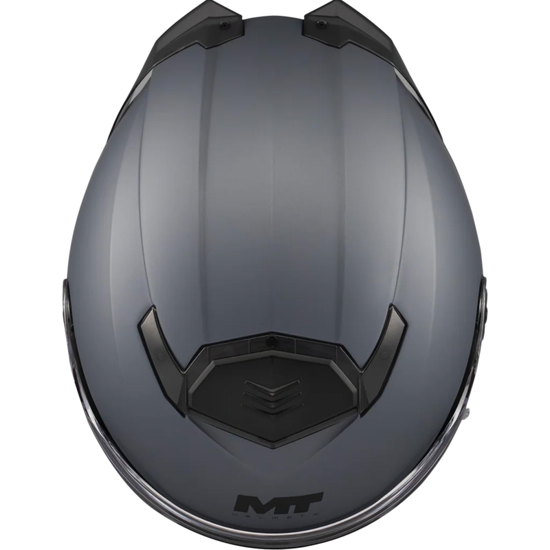 Мото каска MT Atom 2 SV Pure A2, матово сива, с отваряща се врата
