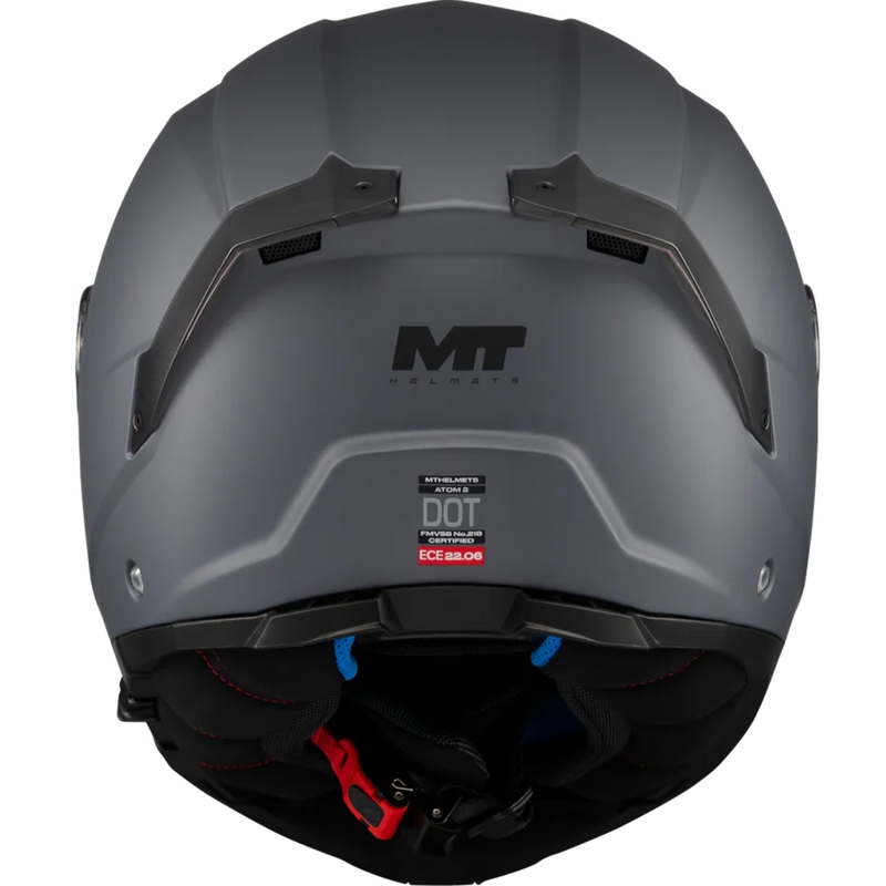 Мото каска MT Atom 2 SV Pure A2, матово сива, с отваряща се врата