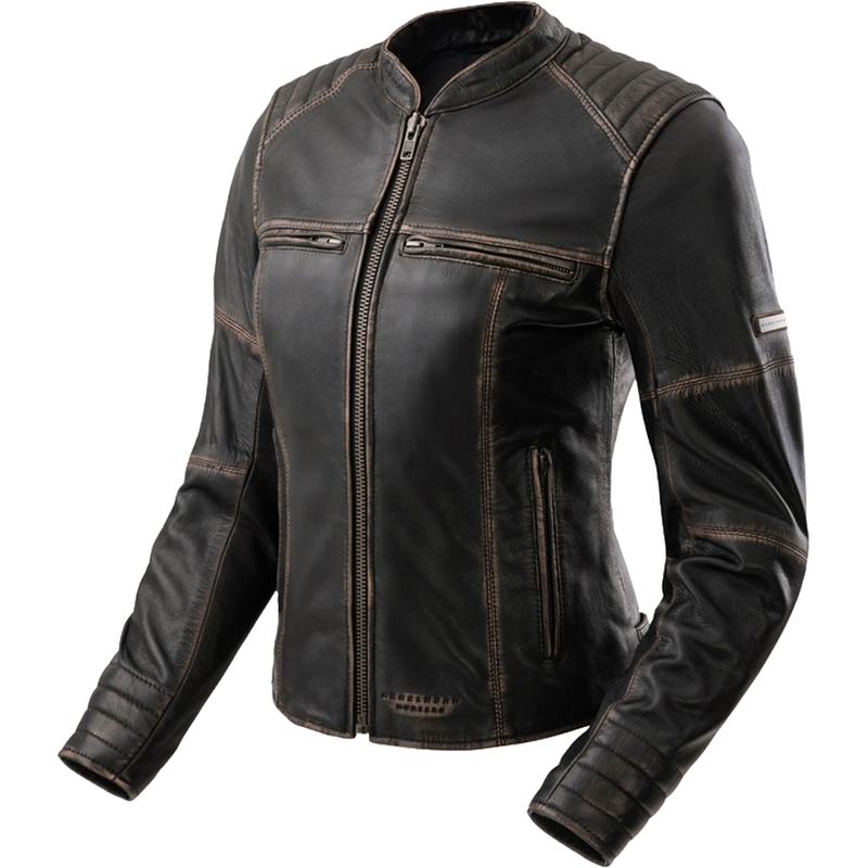 Дамско кожено мотоциклетно яке Rebelhorn Hunter II кафяво