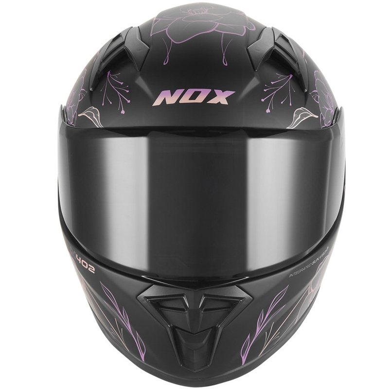 Детска каска за мотоциклет с пълно покритие NOX N731 Spring, матово черно-розова