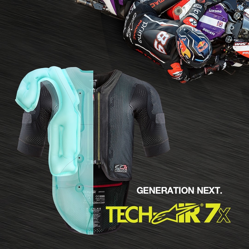 Жилетка с въздушна възглавница Alpinestars TECH-AIR®7X System, черно-червена - II. клас - II. качество