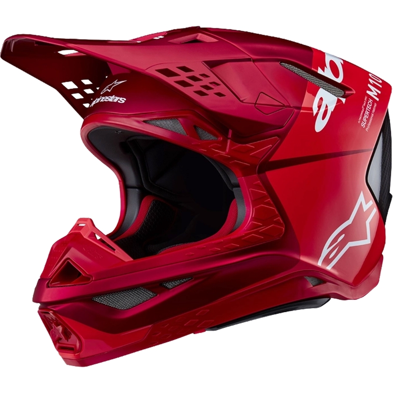 Alpinestars Supertech S-M10 Flood мотокрос каска матово флуо червено