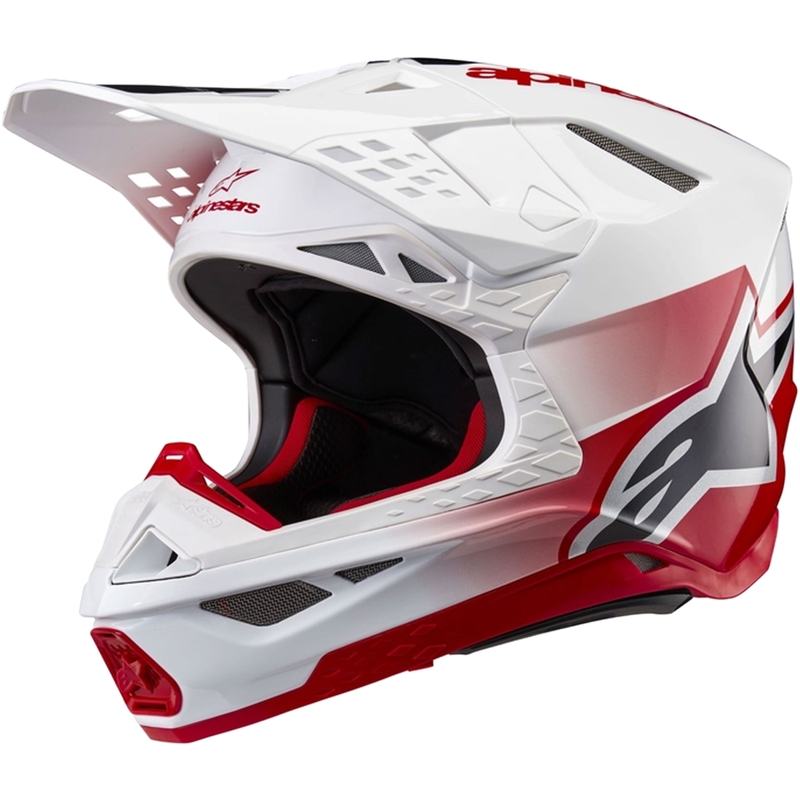 Мотокрос каска Alpinestars Supertech S-M10 Unite червено и бяло