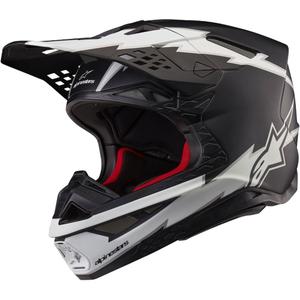 Alpinestars Supertech S-M10 Ampress мотокрос каска матово черно и бяло