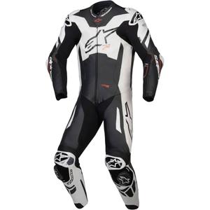 Кожен костюм Alpinestars GP Plus V4 Sprint, съвместим с Tech-Air, черно-бяло-червено флуоресцентно