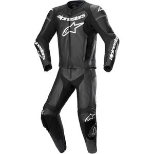Alpinestars GP Force Lurv черен и бял кожен костюм от две части