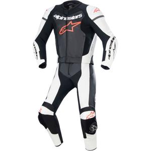Alpinestars GP Force Lurv бяло-черно-флуо червен кожен костюм от две части
