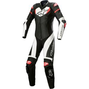 Alpinestars Дамски еднокомпонентен кожен мотоциклетен гащеризон STELLA GP PLUS 2 Black-White-Fluo Red