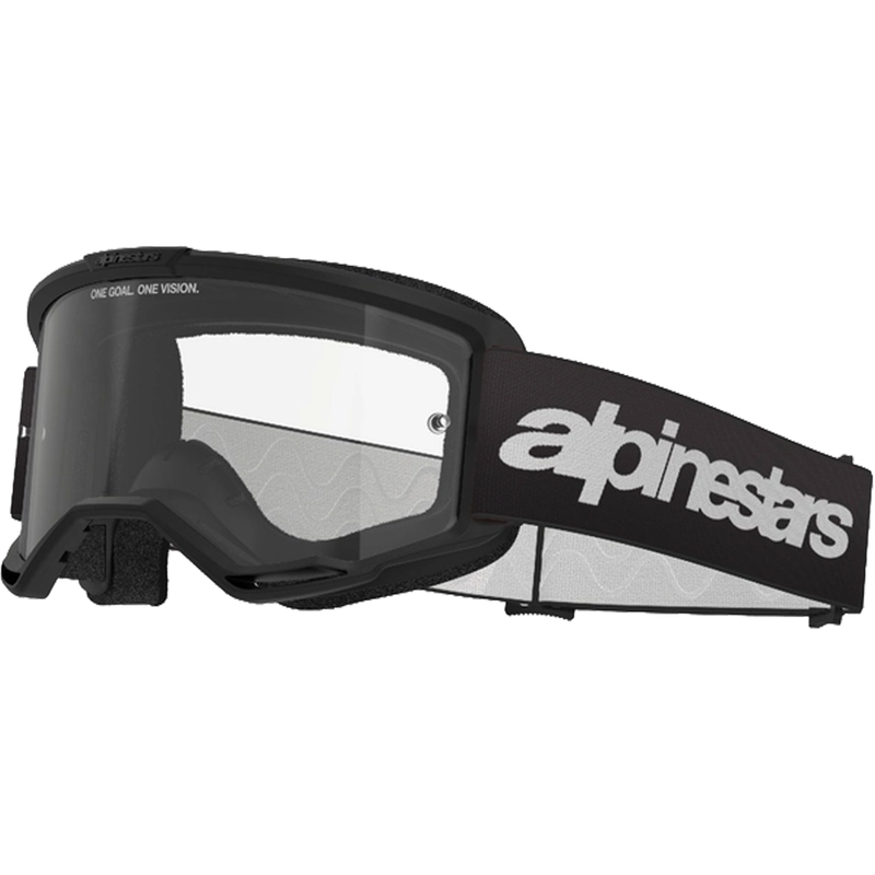 Очила за мотокрос Alpinestars Vision 3 Wordmark черни с прозрачен плексиглас