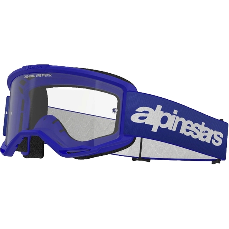 Очила за мотокрос Alpinestars Vision 3 Wordmark сини с прозрачен плексиглас