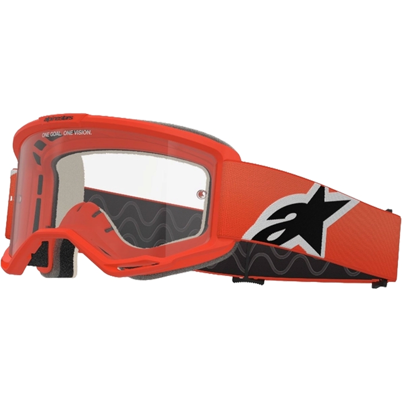 Очила за мотокрос Alpinestars Vision 5 Corp оранжеви с прозрачни стъкла