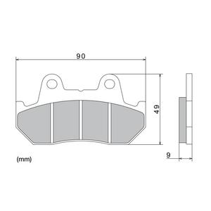 Спирачни накладки NISSIN полуметални, 90x49x9 мм, 2 бр.