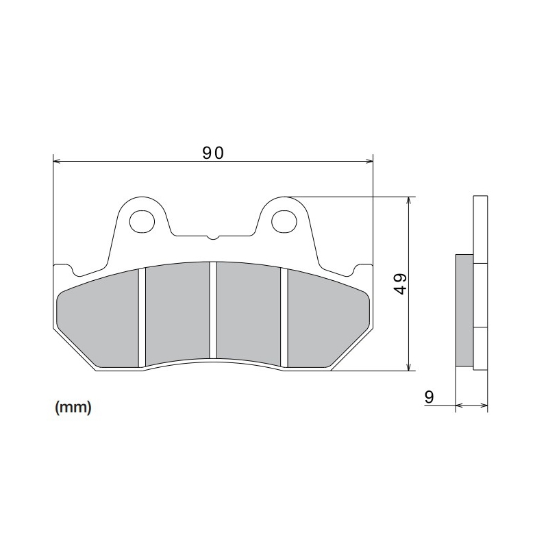 Спирачни накладки NISSIN полуметални, 90x49x9 мм, 2 бр.