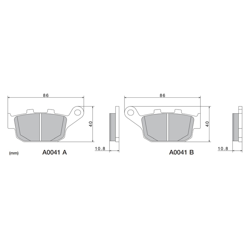 Спирачни накладки NISSIN полуметални 86x40x10.8 мм 2 бр.