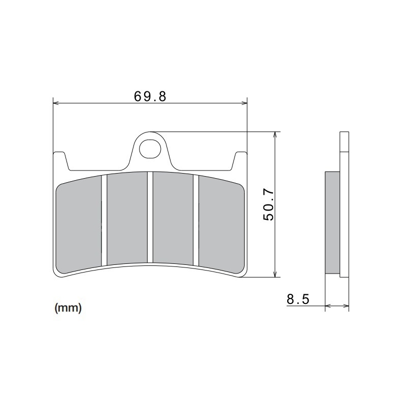 Спирачни накладки NISSIN полуметални 69.8x50.7x8.5 мм 2 бр.