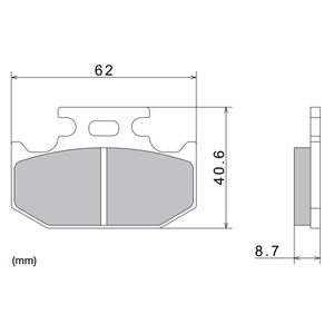 Спирачни накладки NISSIN полуметални 62x40.6x8.7 мм 2 бр.