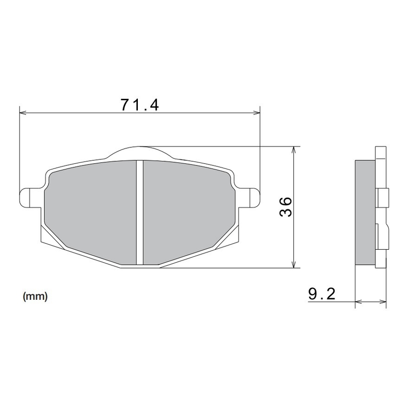 Спирачни накладки NISSIN полуметални 71.4x36x9.2 мм 2 бр.