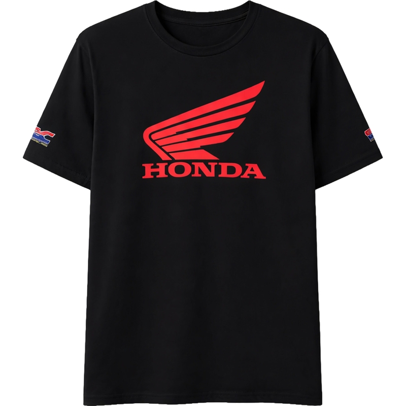 Черна тениска Honda Wing
