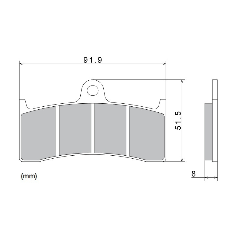 Спирачни накладки NISSIN полуметални 91.9x51.5x8 мм 2 бр.