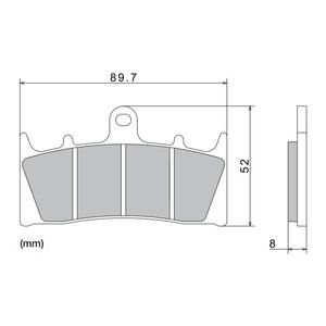 Спирачни накладки NISSIN полуметални 89.7x52x8 мм 2 бр.