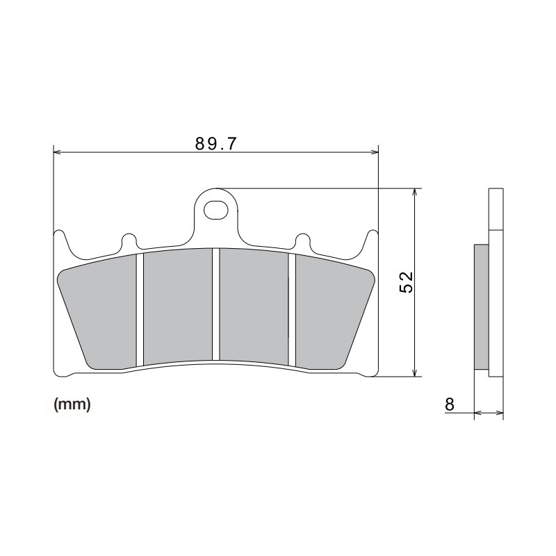 Спирачни накладки NISSIN полуметални 89.7x52x8 мм 2 бр.