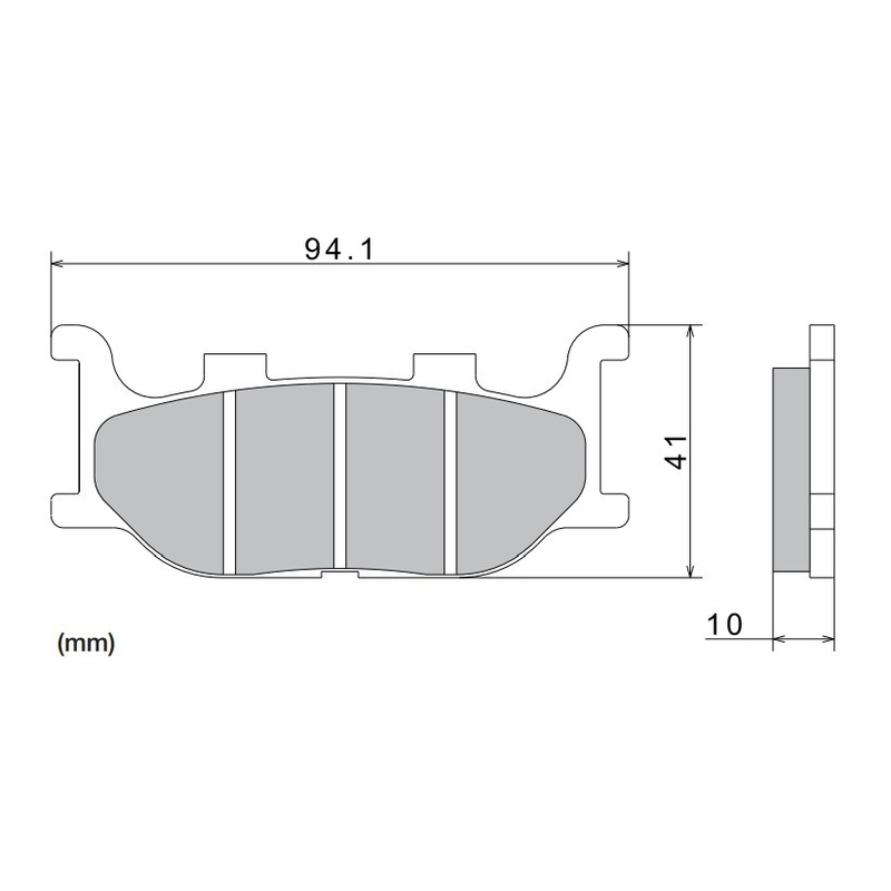 Спирачни накладки NISSIN полуметални 94.1x41x10 мм 2 бр.