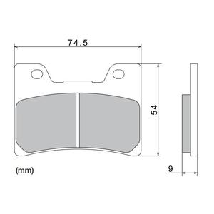 Спирачни накладки NISSIN полуметални 74.5x54x9 мм 2 бр.