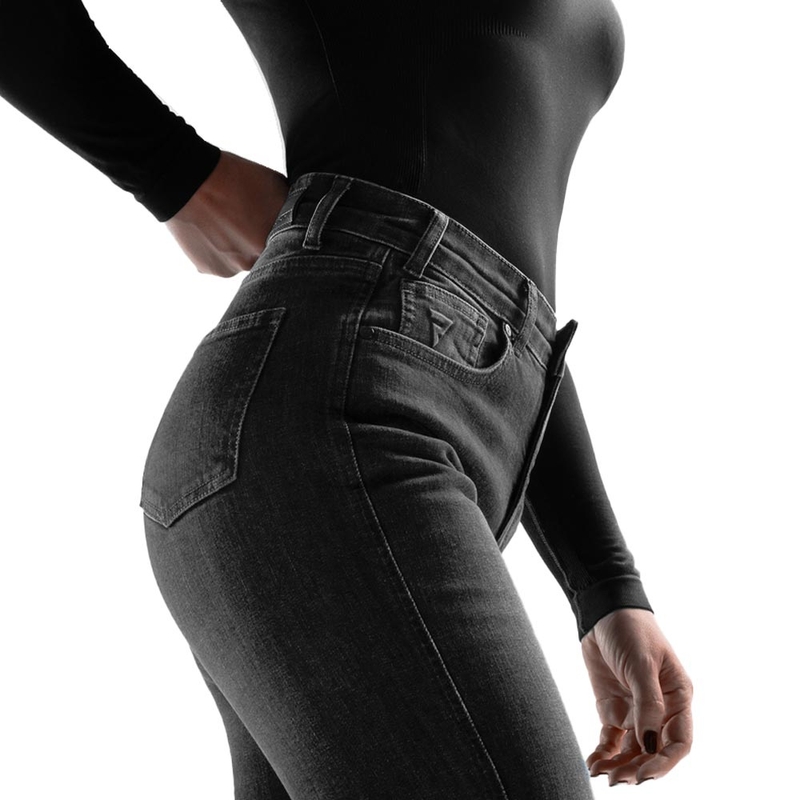 Дамски мотоциклетни дънки Rebelhorn Classic Monolayer, изпрани черни