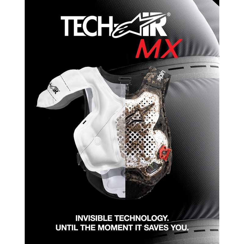 Жилетка Alpinestars TECH-AIR®MX PLASMA със система за въздушни възглавници, бяло-черно-червено