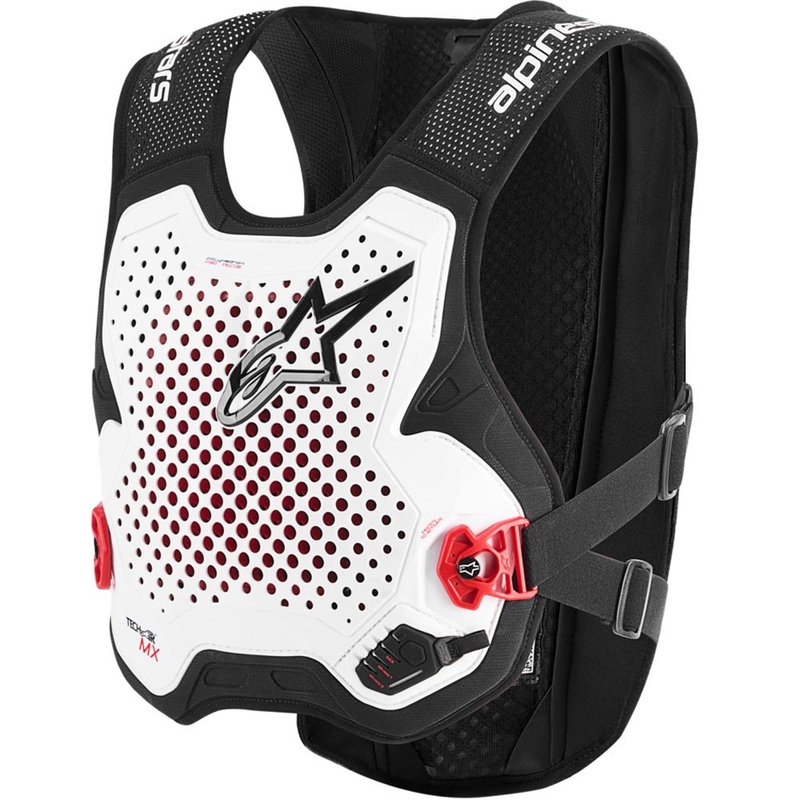 Жилетка Alpinestars TECH-AIR®MX PLASMA със система за въздушни възглавници, бяло-черно-червено