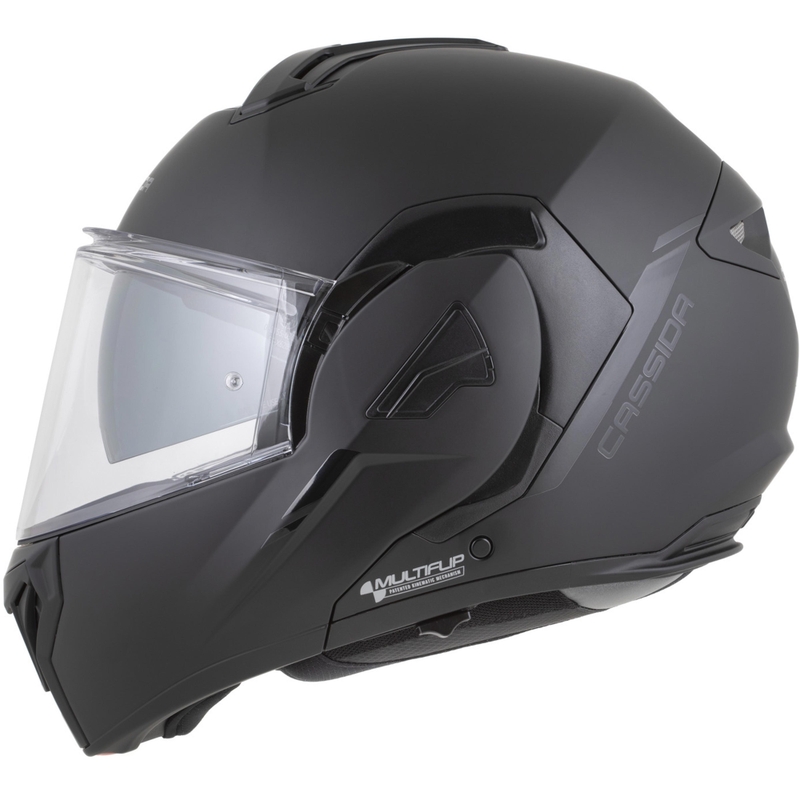 Мото каска Cassida MultiFlip Solid Blackout, сгъваема, матово черно-черна