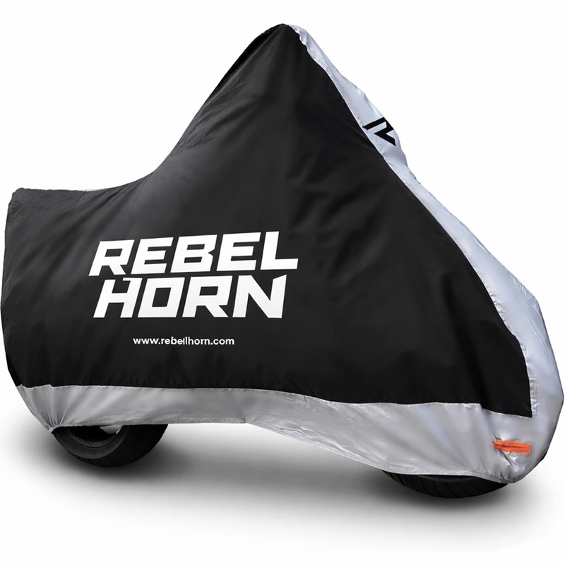 Калъф за мотоциклет Rebelhorn Shelter черно-сребрист