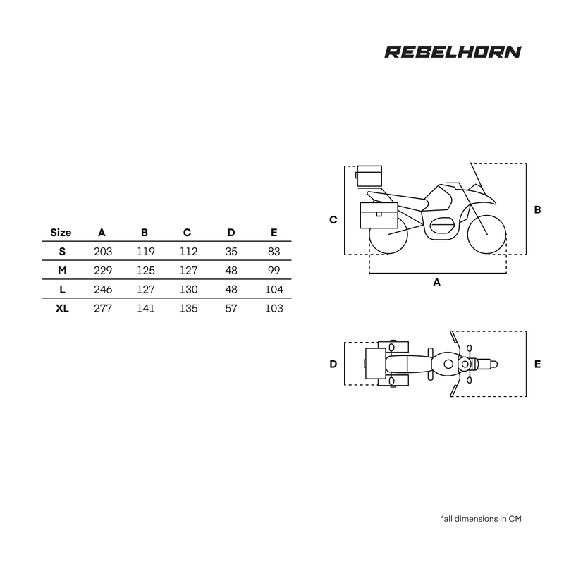 Покривало за мотоциклет Rebelhorn Shelter с място за багажник, черно-сребристо
