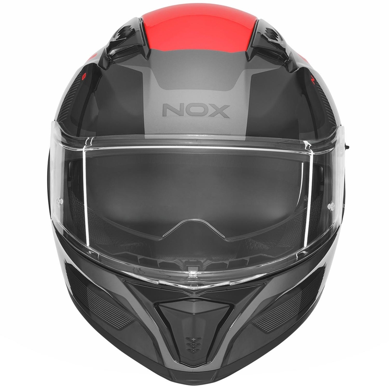 Мотоциклетна каска с пълно лице NOX N402 Mentor, черно-червена