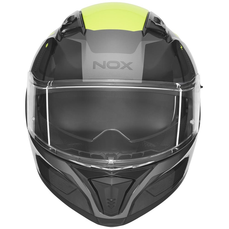 Мотоциклетна каска за цялото лице NOX N402 Mentor черно-флуоресцентно жълто