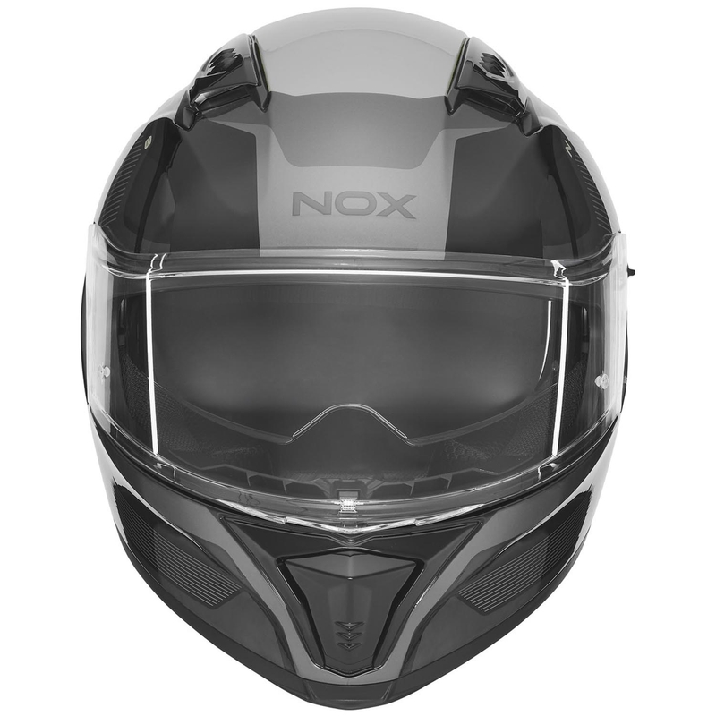 NOX N402 Mentor каска за мотоциклет с пълно лице, черно-сребриста