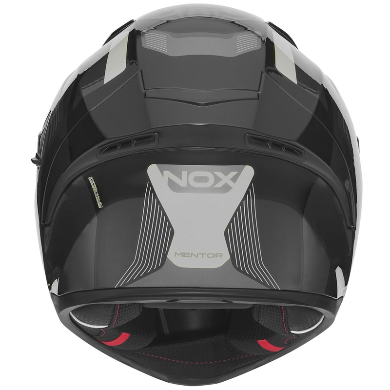 NOX N402 Mentor каска за мотоциклет с пълно лице, черно-сребриста