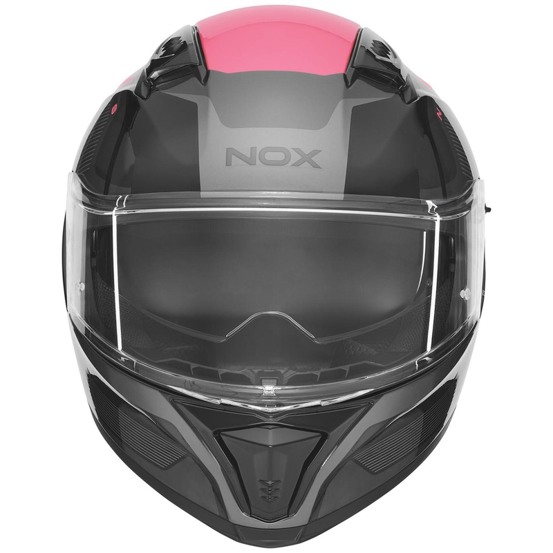 Мотоциклетна каска за цялото лице NOX N402 Mentor, черно-розова