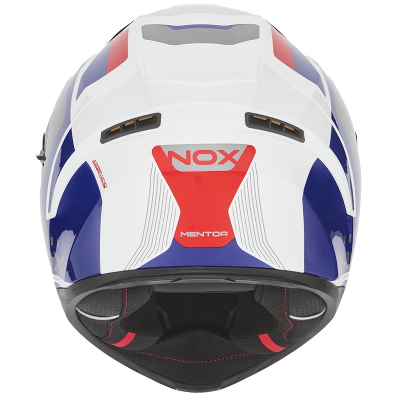 Мотоциклетна каска за цялото лице NOX N402 Mentor бяло-синьо-червено
