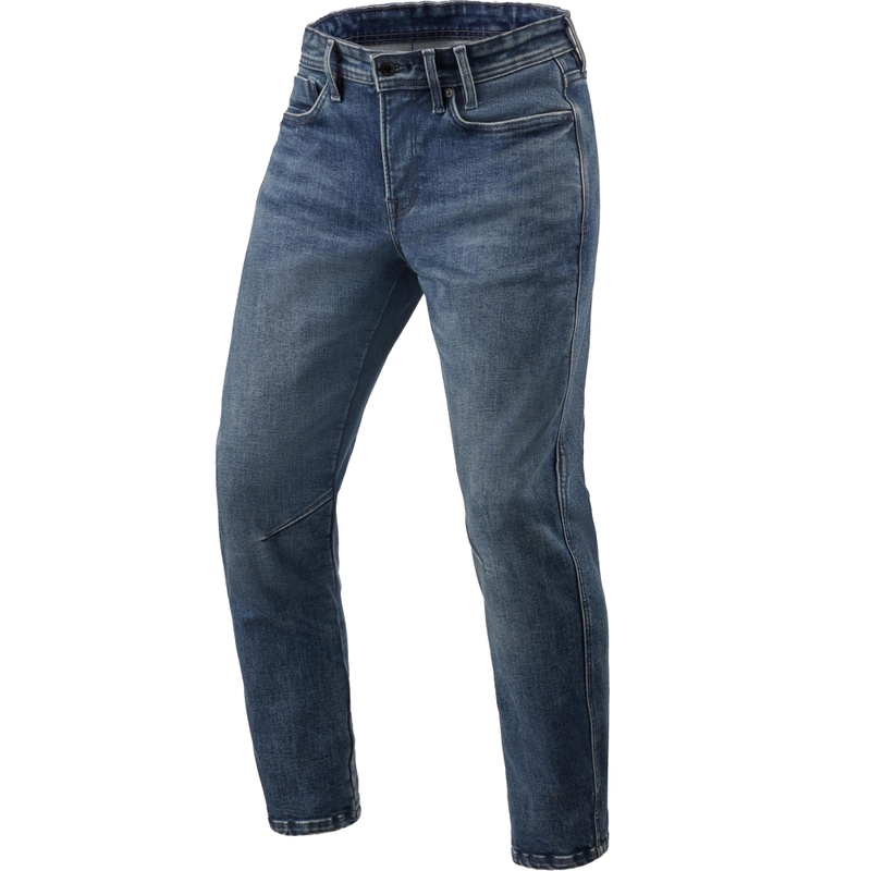 Дънки за мотоциклет Revit Detroit 3 Tapered Classic, изпрани, тъмносини
