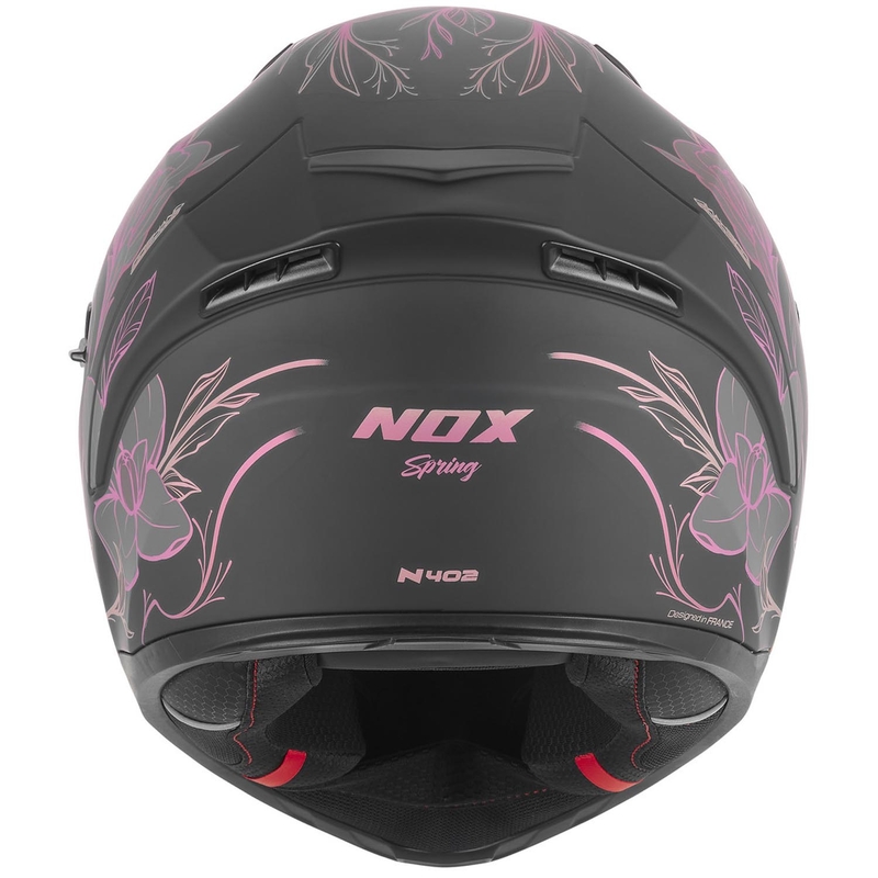 Мотоциклетна каска с пълно лице NOX N402 Spring, матово черно-розова
