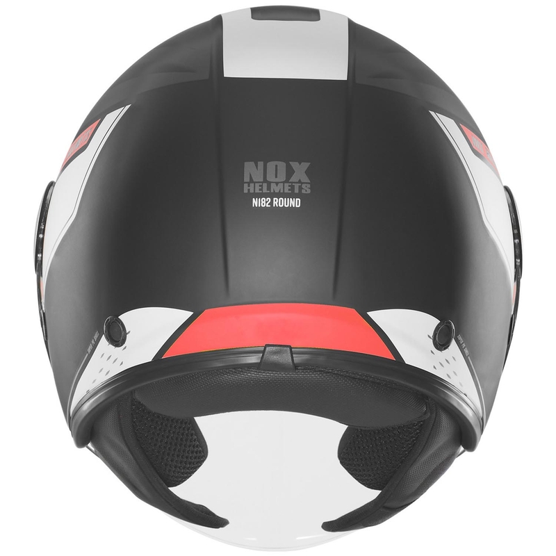 Отворена мотоциклетна каска NOX N182 Round матово черно-червено