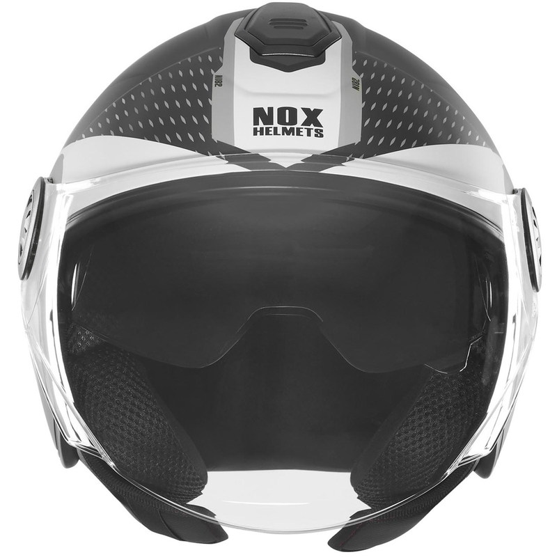 Отворена мотоциклетна каска NOX N182 Round матово черно-сребристо