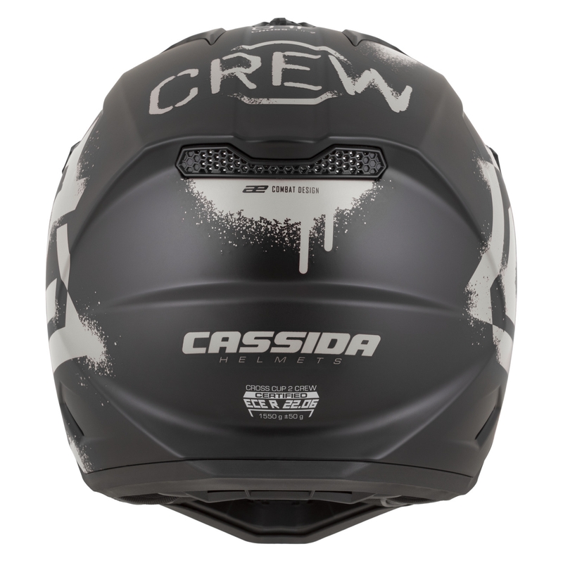 Мотоциклетна каска за мотокрос Cassida Cross Cup 2 Crew, матово черно-пясъчно