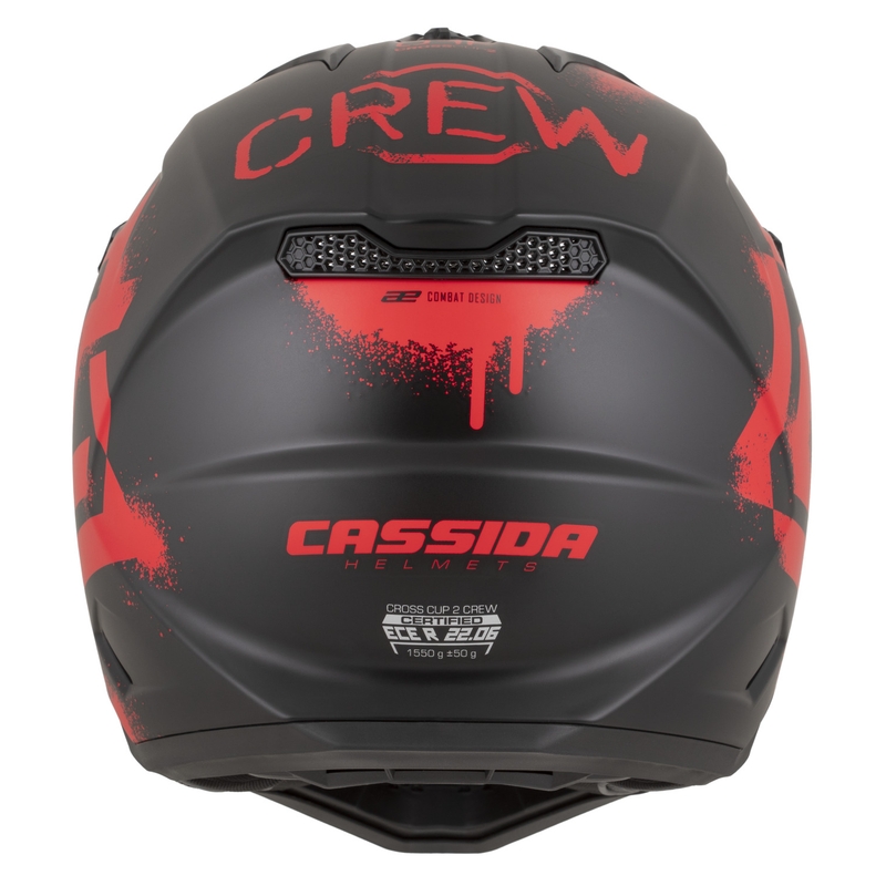 Мотоциклетна каска за мотокрос Cassida Cross Cup 2 Crew, матово черно-червена