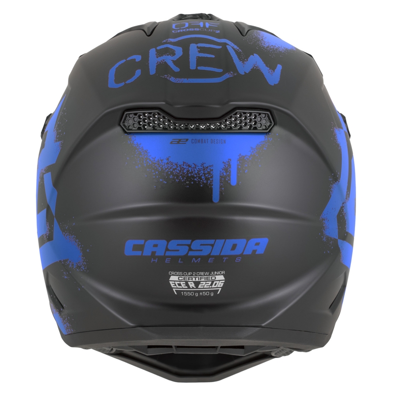 Детска мотокрос каска Cassida Cross Cup 2 Crew Junior матово черно-синя