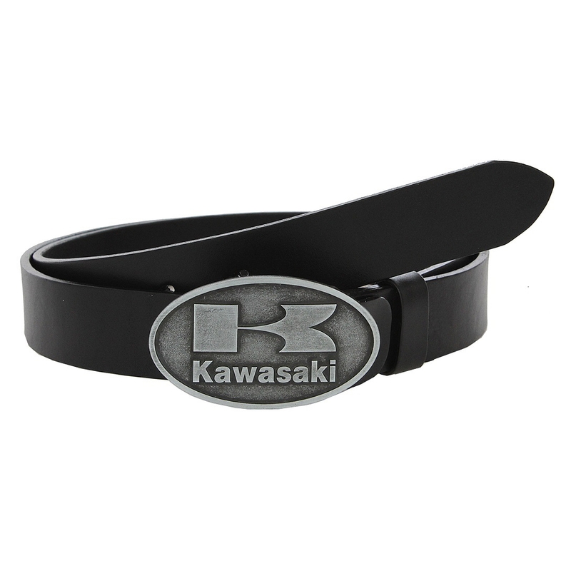 Кожен мото колан с катарама Kawasaki