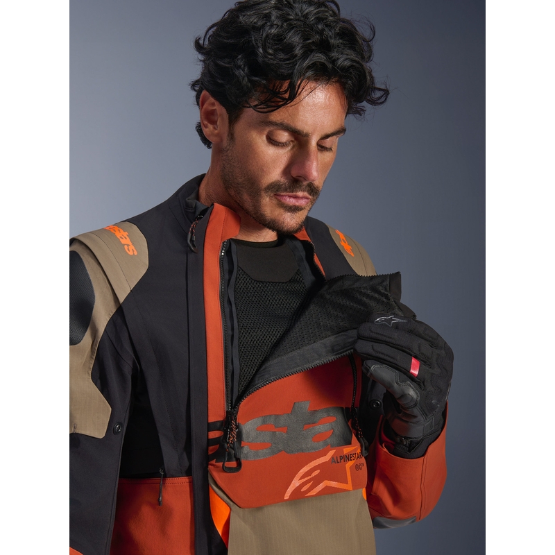 Мото яке Alpinestars Halo PRO Drystar XF, светлокафяво-тъмнооранжево-черно