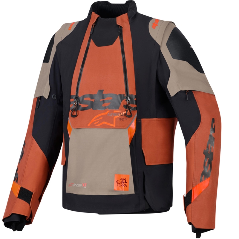 Мото яке Alpinestars Halo PRO Drystar XF, светлокафяво-тъмнооранжево-черно